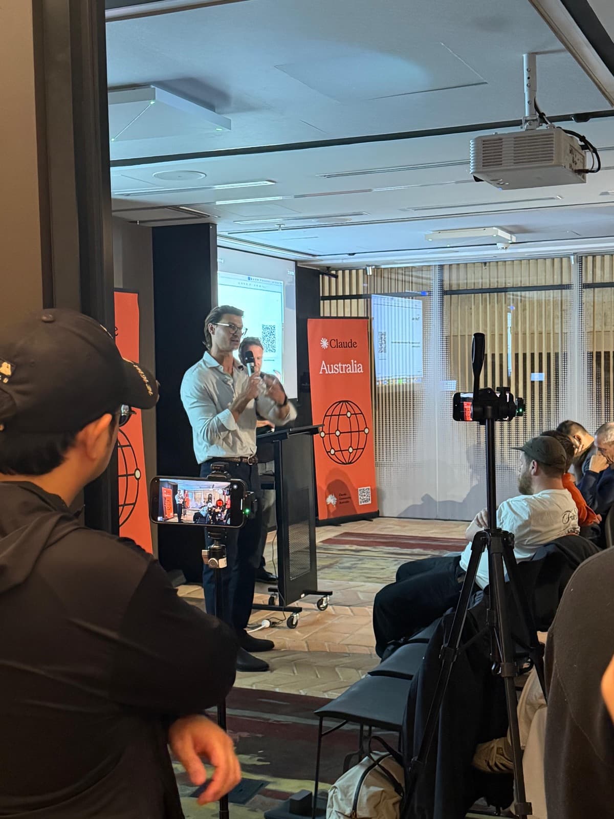 Miguel Pieters speaking at a Claude community event in Australia